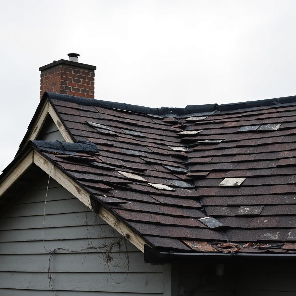 Before · storm-damaged shingles